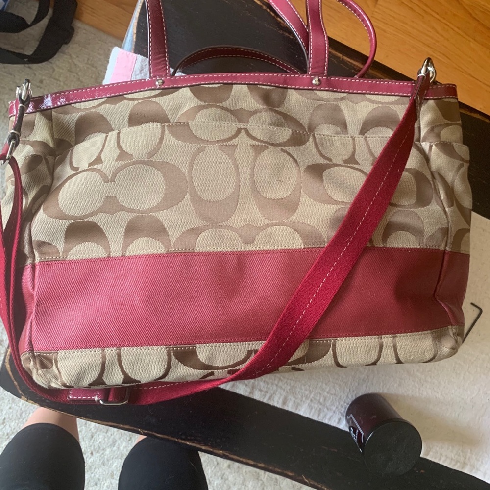 Coach Red & Brown diaper bag - Picture 3 of 5